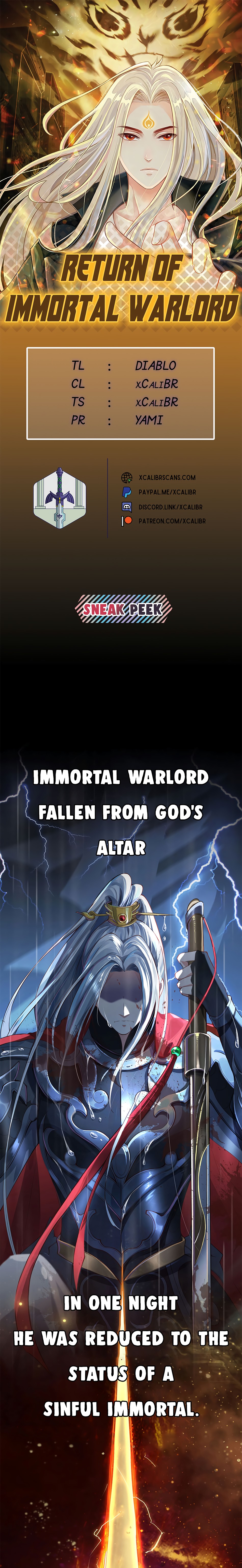 Return Of Immortal Warlord Chapter 0 1